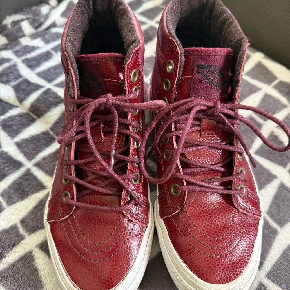 Vans Burgundy Leather High-Tops: Women’s Size 5